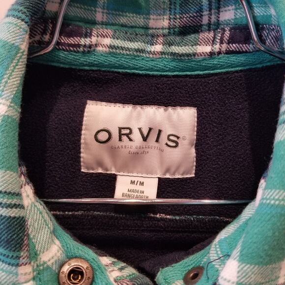 Orvis Green Blue Plaid Check Shacket Jacket Cotton jacket, Cizy and Warm Size M - Picture 3 of 14